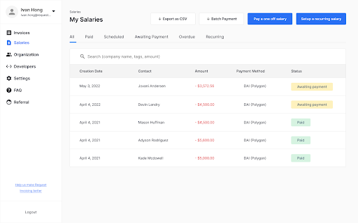 Request Finance Releases A New Payroll Feature