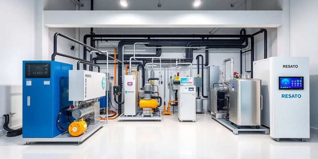 Hydrogen technology equipment by Resato in a modern setting.