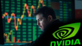 Investor looks worried as tech stocks decline sharply.