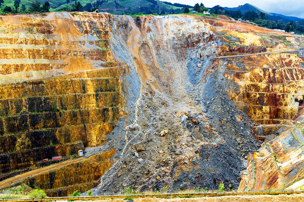 Martha mine, opencast gold mine, Waihi, New Zealand. The are an outstanding example of a technological ensemble with a historical industrial landscape.
