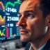 Businessman examining stock trends of Meta and Nvidia.