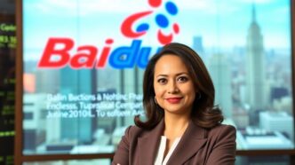 Businesswoman investing in Baidu amid easing trade tensions.