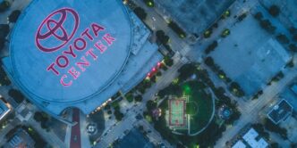 aerial photo of Toyota Center arena