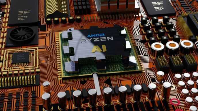 a close up of a computer board with many components
