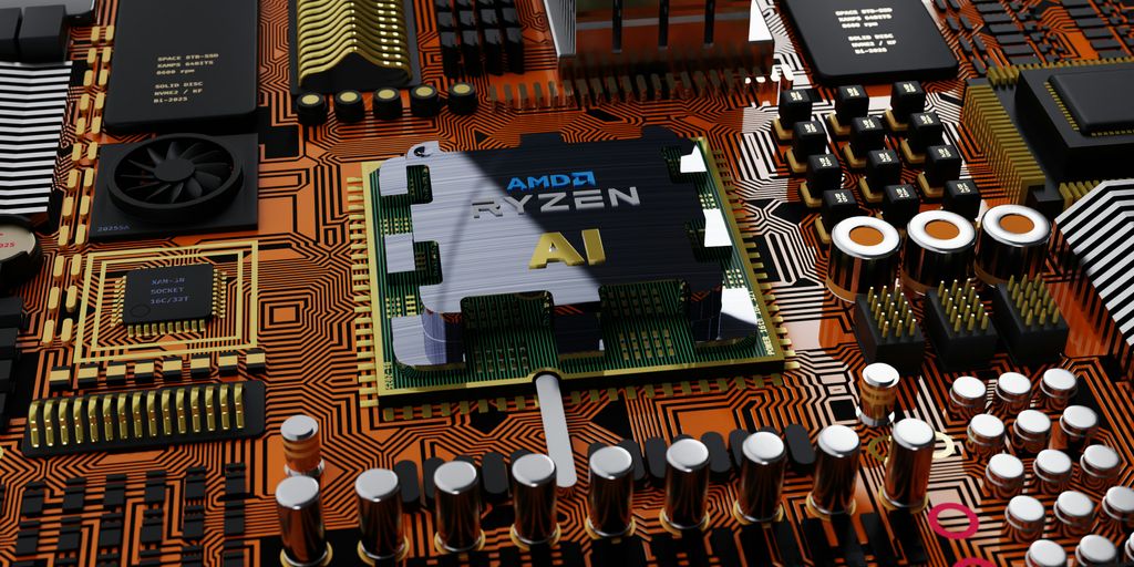 a close up of a computer board with many components