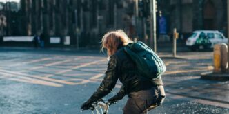 man riding on bicycle