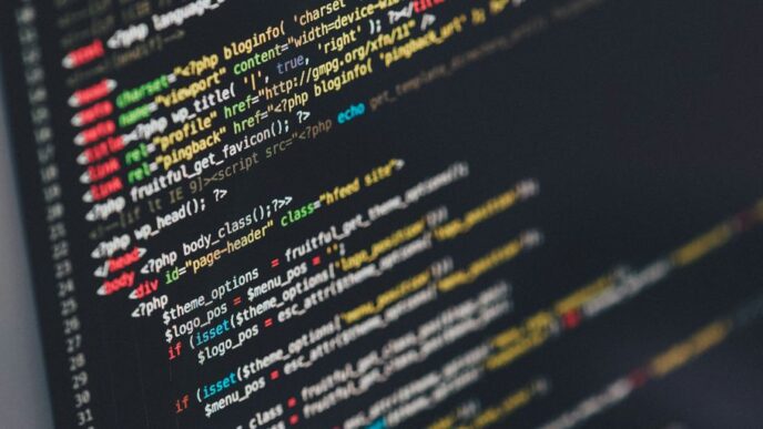 monitor showing Java programming