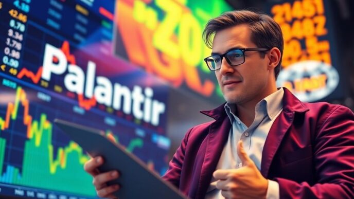 Investor observing Palantir's stock performance with enthusiasm.