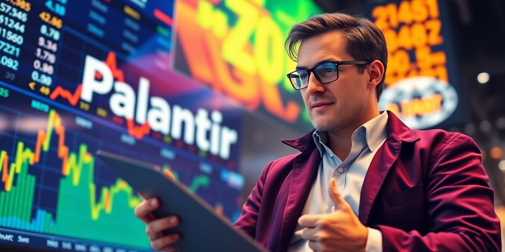 Investor observing Palantir's stock performance with enthusiasm.