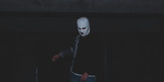 a man wearing a mask