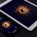 gold Apple iPad and black smartphone