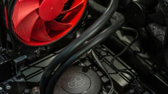 black CPU cooling system