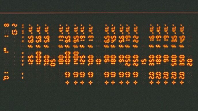 a close up of a sign with a lot of dots on it