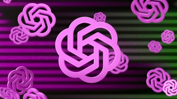 a purple and green background with intertwined circles