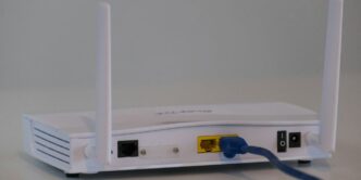 white router on white table