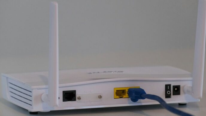 white router on white table