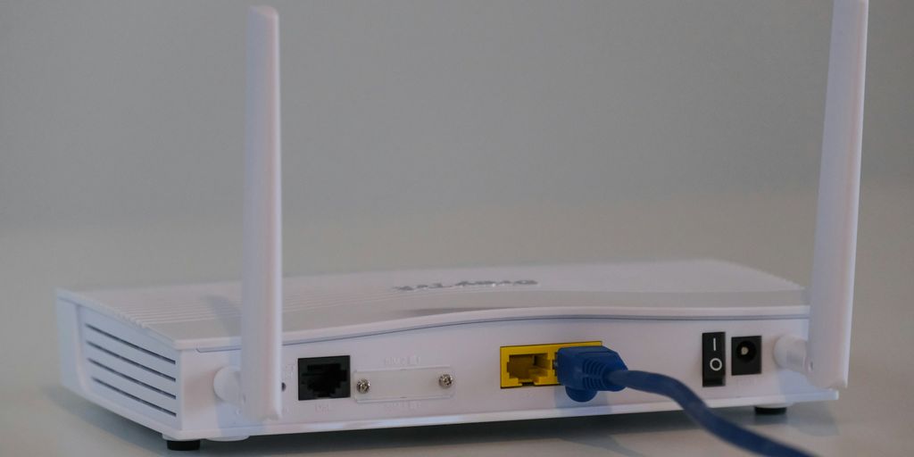 white router on white table