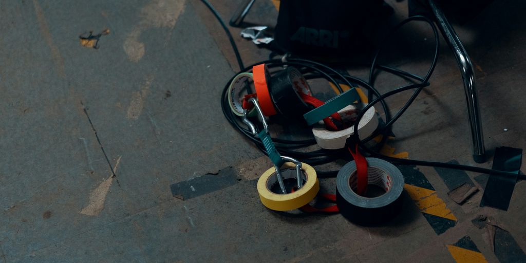 black red and yellow corded headphones
