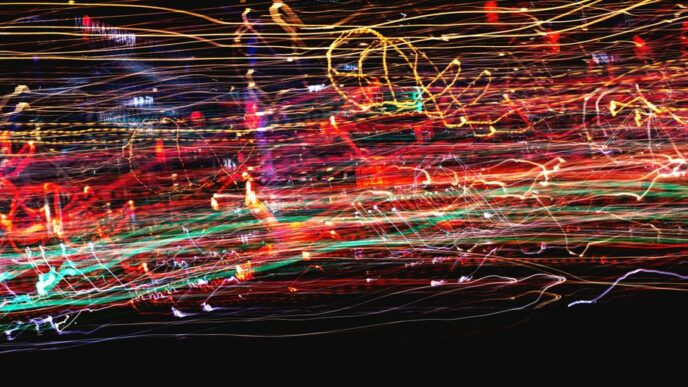 red blue and yellow lights