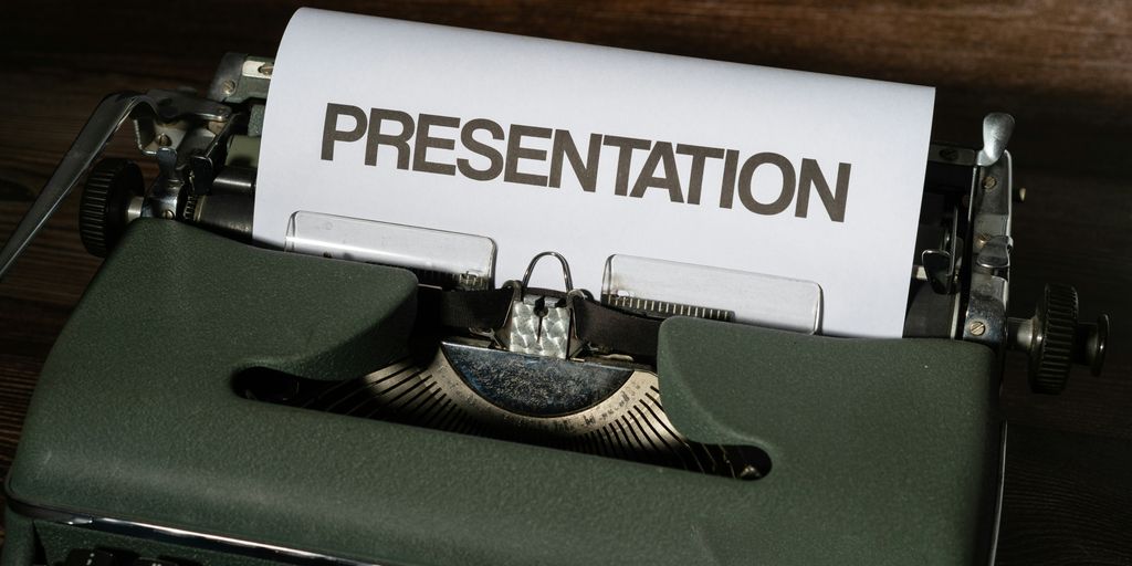 a typewriter with a sign on it