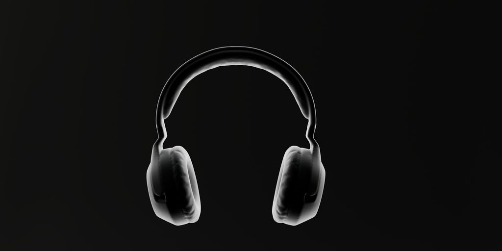 a pair of headphones on a black background