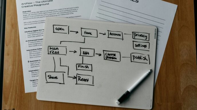 Workflow diagram, product brief, and user goals are shown.