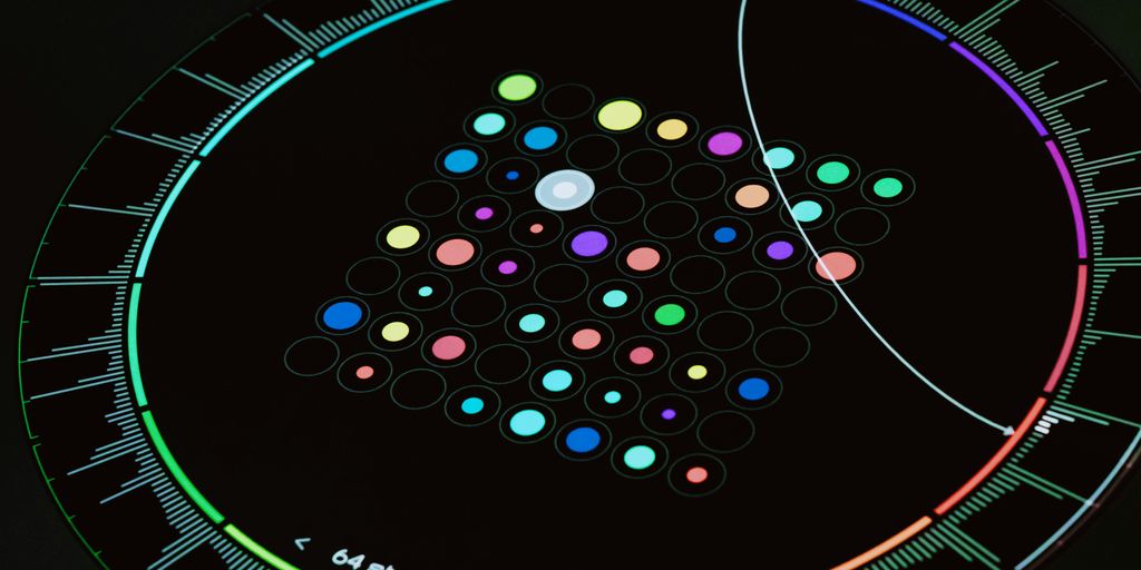 A computer screen with a bunch of dots on it
