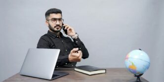 a man talking on the phone