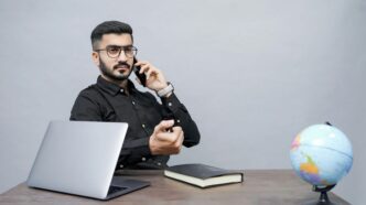 a man talking on the phone