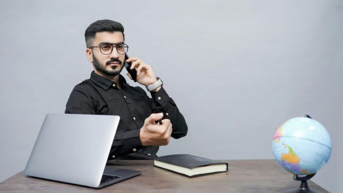 a man talking on the phone