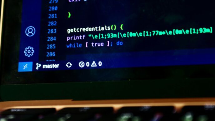 a computer screen with a blue background