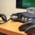 black and gray game controller