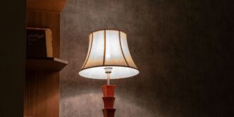 a lamp on a table