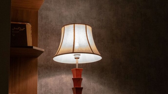 a lamp on a table