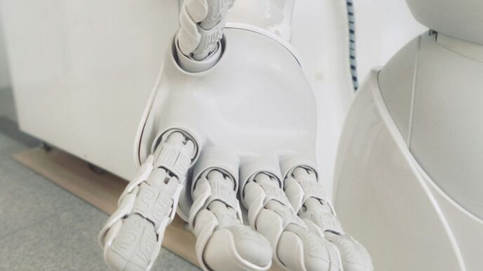 closeup photo of white robot arm