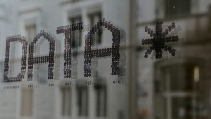 a close up of a window with a building in the background