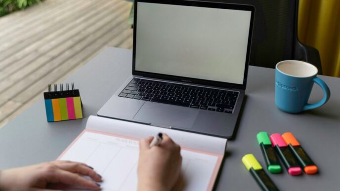 a person working on a laptop
