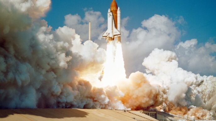 Space Shuttle Challenger launches from Kennedy Space Center