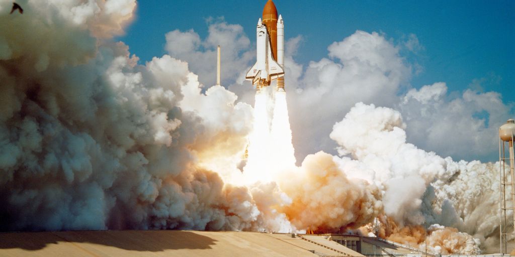 Space Shuttle Challenger launches from Kennedy Space Center