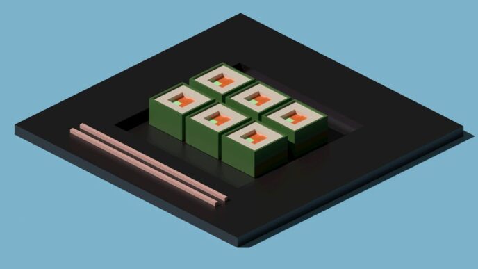a square object with four squares on top of it
