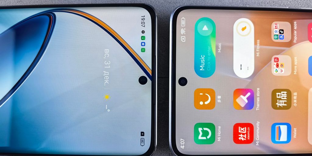Two samsung phones side by side on a table