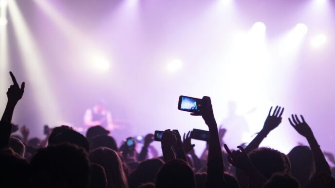 group of people enjoying concert