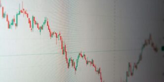 Stock market chart shows a downward trend.