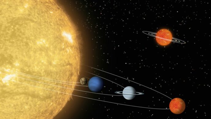 an artist's rendering of the solar system