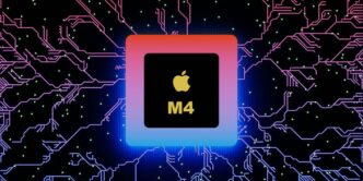 an apple m4 processor in front of a computer circuit
