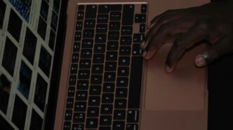 a person using a laptop