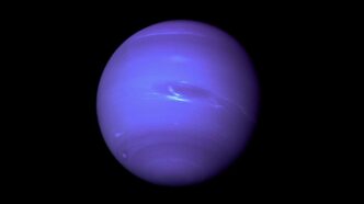 Neptune on a black background