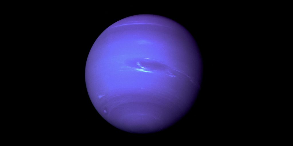 Neptune on a black background