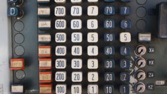 black and white number buttons