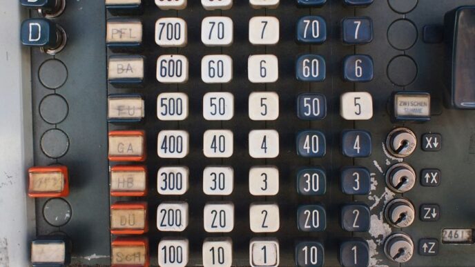 black and white number buttons